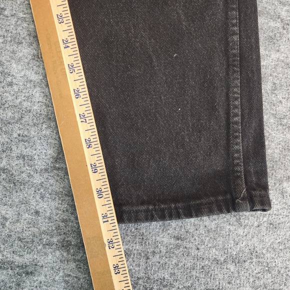 Vintage Wrangler Jeans Mens 34x31 Black Denim Straight Rugged Wear Work Made USA - Picture 11 of 13